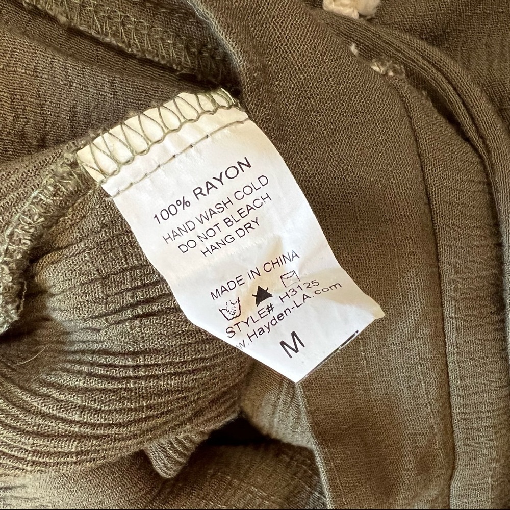 Hayden LA Sage Green Wide Leg Culottes, Cropped Pant, Boho - Picture 9 of 15
